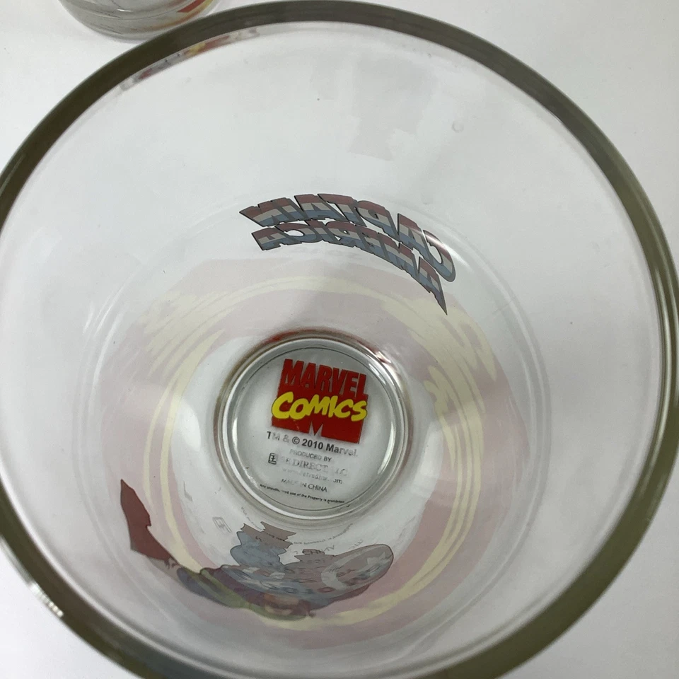 Набор стаканов для питья Captain America 2010 Marvel Comics чашки 16 унций пинта - Изображение 4 из 4