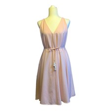 Lumiere Empire Waist Midi Pink Dress Size Large U0411