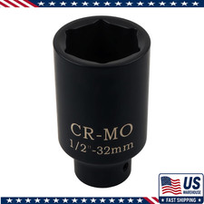 32mm Socket 12 Drive 6 Point Anti-rust Deep Impact Socket Axle Nut Removal 32mm Socket 12 Drive 6 Point Anti-rust Deep Impact Socket Axle Nut Removal