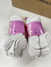 2 6-Packs Peds Women's Zoned Cushion Mid Cut No Show Socks White Size M 5-10