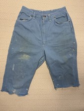 Vintage70s Wrangler Misses Cutoff Denim Shorts Distressed USA Sanforized Size 16