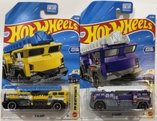 Hot Wheels 5 Alarm Diecast Fire Truck Lot of 2 YELLOW/PURPLE 32/250