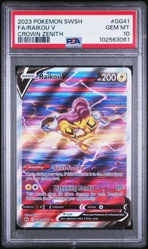 Raikou V GG41/GG70 F/A GEM MINT PSA 10 - Pokemon SW&SH Crown Zenith