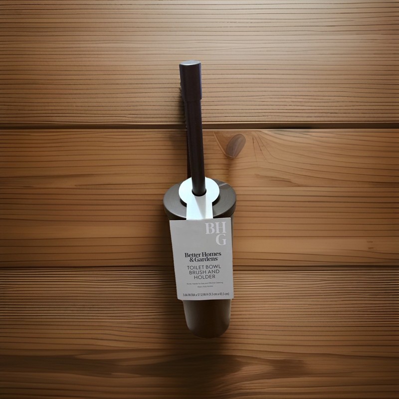 Better Homes & Gardens Toilet Brush & Holder Set Heavy-Duty Bristles Matte