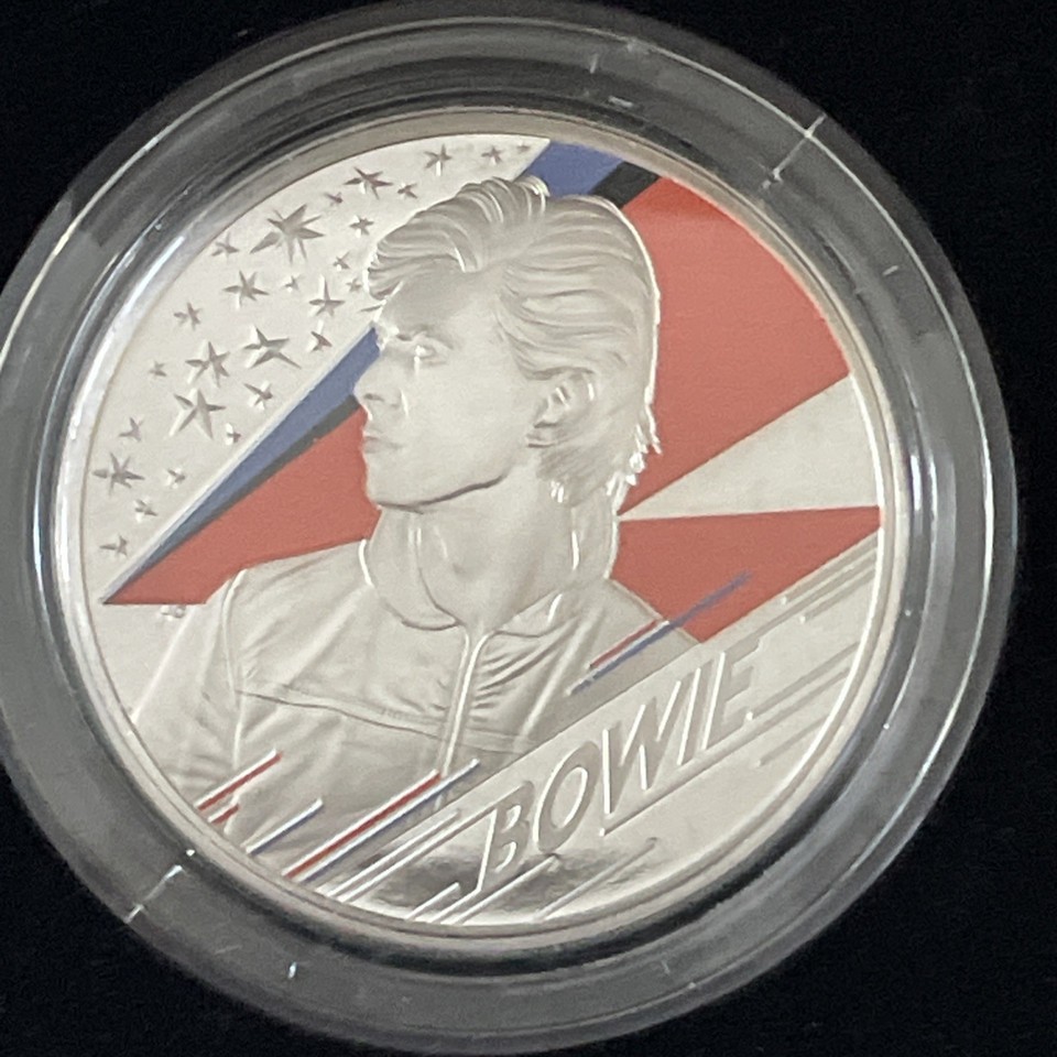 David Bowie 2020 One Ounce Silver Proof Coin Boxed With C.o.a And Outer ...