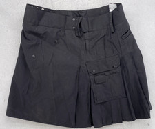 UT Kilts Men  s Black Utility Kilt Poly Cotton Ripstop Size 42 Cargo Pockets Work