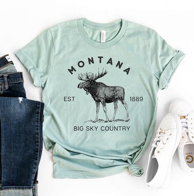 Montana T-Shirt Home State Souvenir Travel Gift Tee