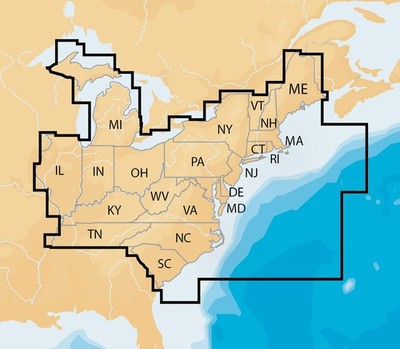 Navionics MSD/NAV+EA+ East, Msd, Lakes & Coast