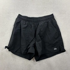Alo Yoga Shorts Womens Small Black Alumni Pull On Active Running Athletic Gym