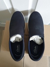 NIB Clarks Men's navy nubuck casual shoes, UK 8G