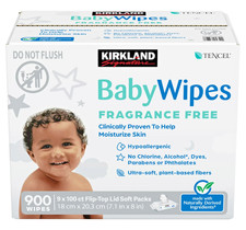 Kirkland Signature Baby Wipes Fragrance Free, 900-count