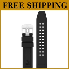 20mm Black Rubber Watch Band for Navy Seals - Silicone Strap