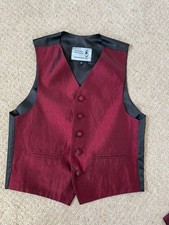 Children&rsquo;s burgundy black wedding waistcoat age 5-6 years 24&rdquo; Couture