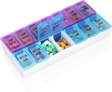 Weekly Pill Organizer 2 Times a Day 7 Day Pill Box Holder Large Daily Medicine O