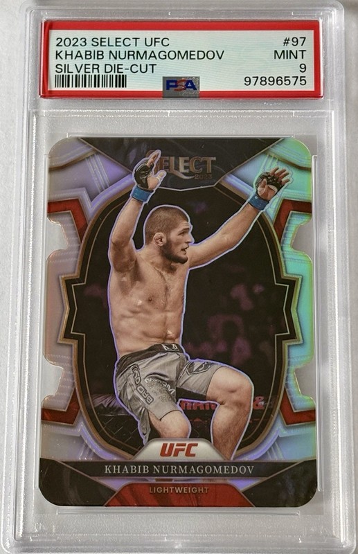 2023 Select UFC Khabib Nurmagomedov Concourse Silver Die Cut PSA 9