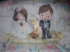 BOY GIRL FIRST HOLY COMMUNION BACKDROP NUESTRA PRIMERA COMUNION SOLD AS IS