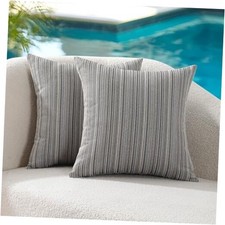Outdoor Waterproof Throw Pillow Covers 20" x 12" Pack of 2 Grey and Purple