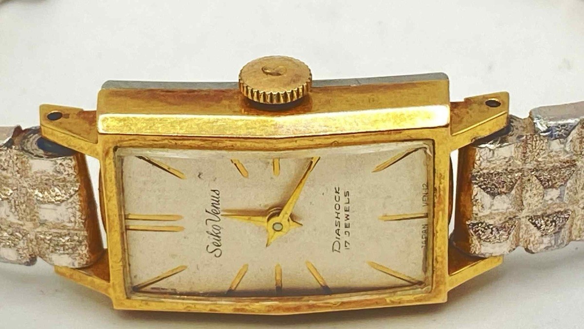 Seiko Venus Tank Watch Women 15mm Silver Dial N022737 5509