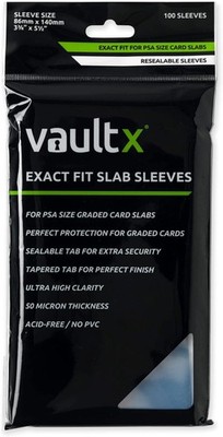 Vault X Graded Trading Card Slab Sleeves, Exact Fit PSA 100 pack, Clear 
