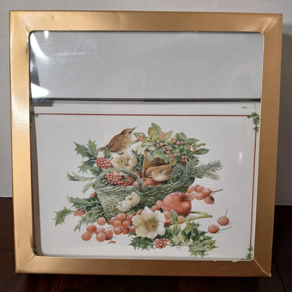 Marjolein Bastin 12 Cartões de Natal Pássaros Natureza Sketchbook Glitter Lindo - Imagem 2 de 4