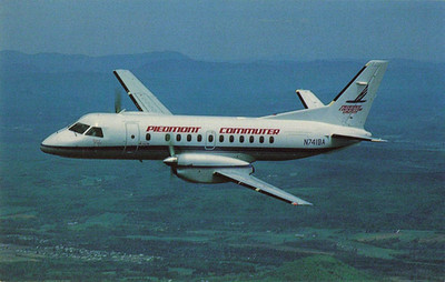 Postcard Piedmont Commuter SAAB 340A N741BA Plane Jet Aviation