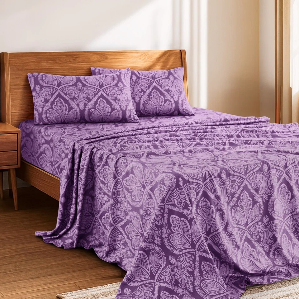 4 Piece Bed Sheet Set 1800 Series Microfiber Deep Pocket Sheets Hotel Collection - Image 3 of 4