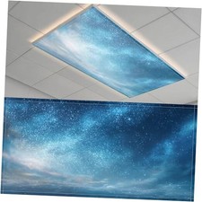 2 Pack Fluorescent Light Covers- 4 x 2 Feet Magnetic Ceiling Light Blue sky