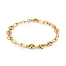 VFK 18K Gold Mariner & Paperclip Link Women’s Ankle Bracelet