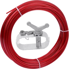 Pool Cover Winch and Cable Kit 100ft Wire Ratchets Strong Durable for Winter Red