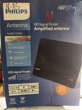 PHILIPS HD Elite Signal Finder Amplified Antenna 60 Mile Range 10ft Coax