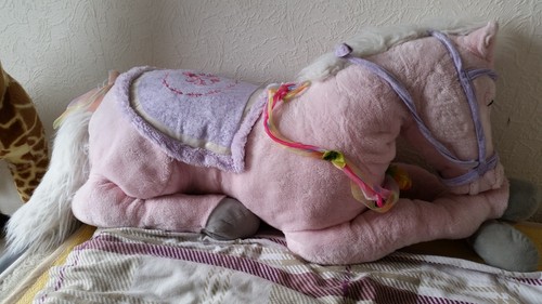 2 Kuscheltier Plüschpferd 1 Meter Braun Pink Plüschtier Furry Pluschies - Bild 22 von 22