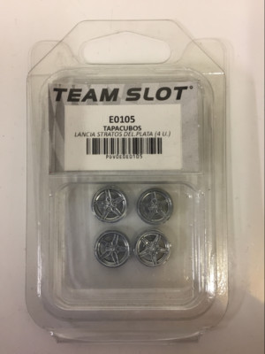 Team Slot E0105 Lancia Stratos Vorderradeinsätze silber lackiert x 4