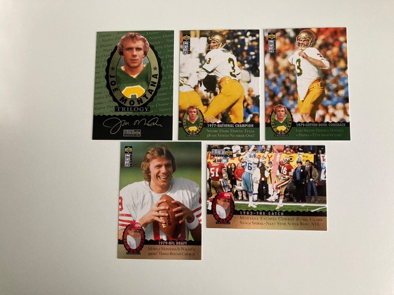 1995 Upper Deck Football Joe Montana Trilogy set of 23
