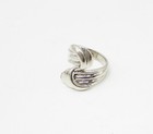 925 Sterling Silver  Vintage Art Deco Bypass Band Ring Sz 7  RG3339 — photo 5