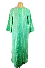 Vtg 60s 70s Bullocks Wilshire Chiha Muumuu House Coat Robe Dress MOD Retro Sz M