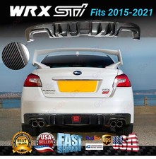Fit For 2015-21 Subaru Wrx Sti Carbon Fiber Style Rear Bumper Spoiler Diffuser Fit For 2015-21 Subaru Wrx Sti Carbon Fiber Style Rear Bumper Spoiler Diffuser