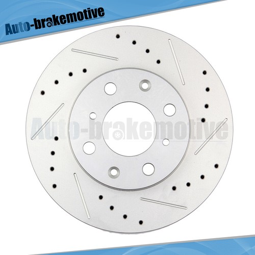 FRONT DRILLED ROTORS + CERAMIC BRAKE PADS FITS FOR HONDA CIVIC DEL SOL CRX CIVIC - Foto 10 di 12