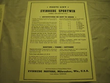 Evinrude Sportwin  4368 4369 4371 4372 parts catalog outboard 