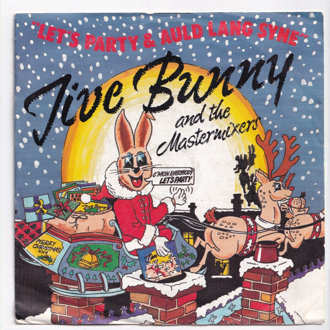 (nT572) Jive Bunny, Let's Party / Auld Lang Syne - 1989 - 7"" vinyl
