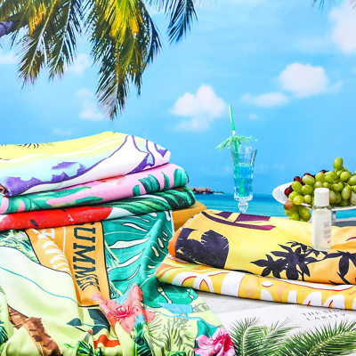 6 Pack Beach Towels Oversized Microfiber Hawaiian Towels 35 X 70