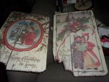CHRISTMAS WALL DECOR - SET OF TWO -15'' X 23.5'' - VERY GOOD CONDITION 