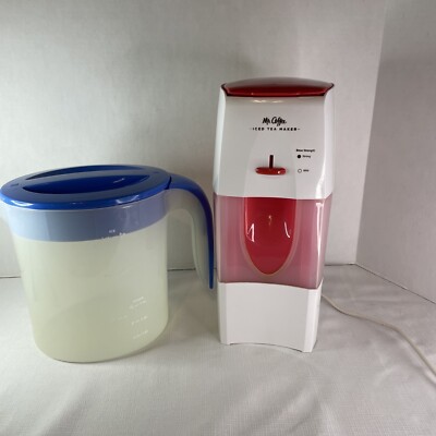 Mr. Coffee Fresh Tea Iced Tea Maker 3 Quart w/Pitcher(Blue) TM75RS Red TESTED