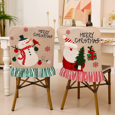 2 Stück Weihnachten Stuhlhussen, Rückenlehne Xmas Esszimmer Schonbezüge... 
