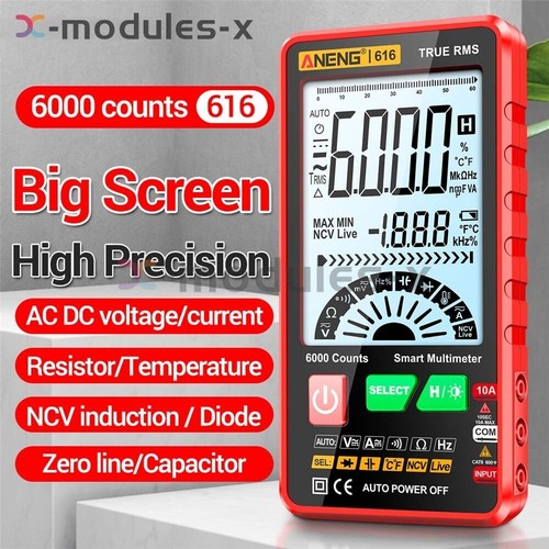 ANENG 616 Backlight Digital Multimeter 6000 Counts AC DC Voltage Current Meter - Afbeelding 2 van 18