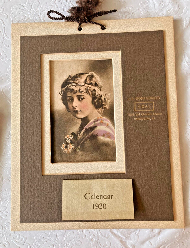 Vintage Art Deco 1920 J.B. Montgomery Coal Advertising Calendar Harrisburg, PA