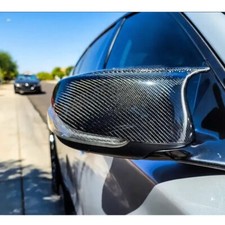 Real Carbon Fiber Side Mirror Cover Cap Replacement For Infiniti Q50 2014-2018