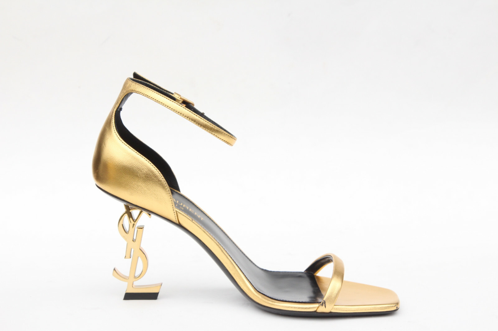 YSL Saint Laurent Gold Logo Opyum 85MM Sandals EU 36 - US 6 | eBay