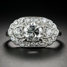 1.65Ct White Round Cut CZ Antique Engagement Ring Solid 925 Sterling Silver