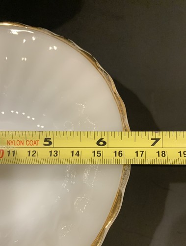 Anchor Hocking Fire King Bowls Shell Swirl White Gold Rim VTG Set of 3 - Picture 3 of 5