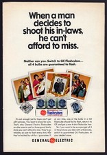 1967 AD / GENERAL ELECTRIC FLASHCUBES / PHOTOS / PICTURES of IN LAWS / 4 BULBS